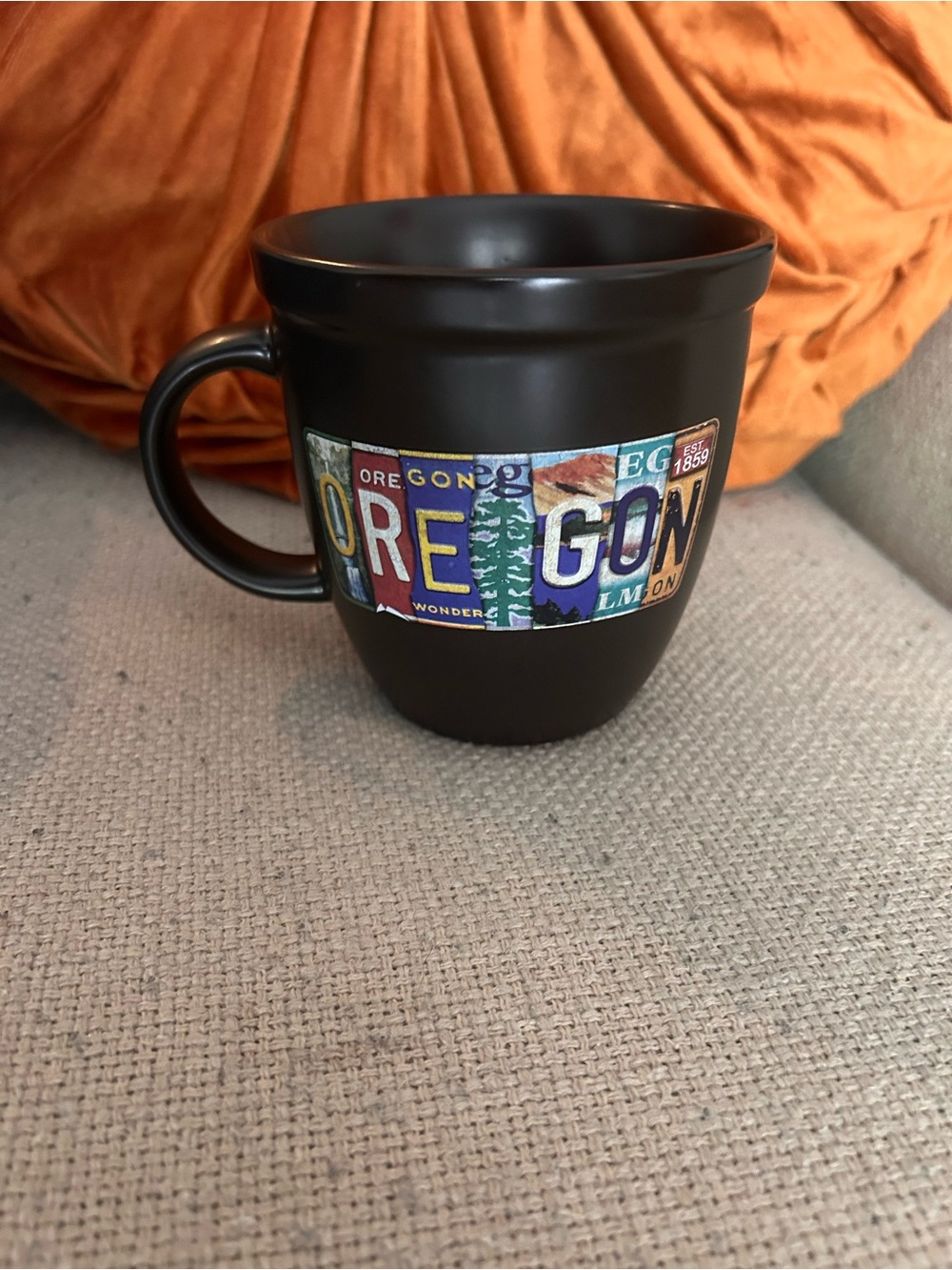 Oregon License Plate Ceramic Mug - Black 16oz Graphic Travel Decor Coffee Tea